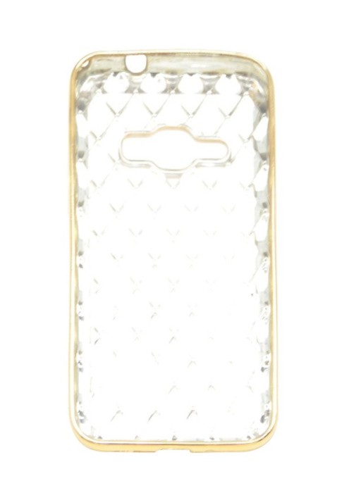 Husa silicon transparent + auriu (design grila) pentru Samsung Galaxy J1 (2016) J120
