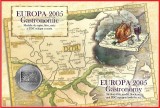 ROMANIA 2005 - LP 1683 - EUROPA 2005 - GASTRONOMIE, PLIANT CU MEDALIE DE ARGINT( 925; 37mm; 27grame)