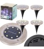 Set 4 lampi solare alb cald, cu senzor de lumina si 8 leduri cu fixare in soare, KIK