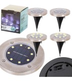 Set 4 lampi solare alb cald, cu senzor de lumina si 8 leduri cu fixare in soare, Oem