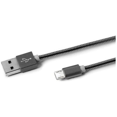 Cablu Date Textil MicroUSB Celly Metalic foto