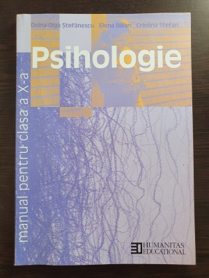 PSIHOLOGIE MANUAL CLASA A X-A - Stefanescu, Balan foto