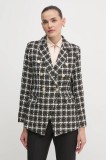 Artigli sacou culoarea negru, cu două r&acirc;nduri de nasturi, cu imprimeu, ACGI000415