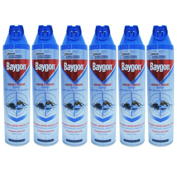 6 x Baygon, insecticid spray universal, muste si tantari, 6 x 400ml