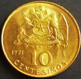 Cumpara ieftin Moneda exotica 10 CENTESIMOS - CHILE, anul 1971 *cod 3570 B, America Centrala si de Sud