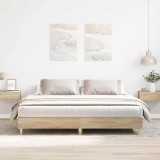 VidaXL Cadru pat fără saltea stejar sonoma, 160x200 cm, lemn prelucrat