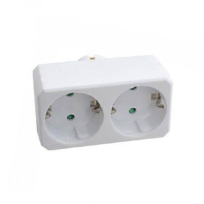 Adaptor distribuitor 2 prize SCHUKO 2x 16A MAX 2300W V-TAC foto