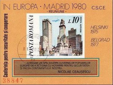 C1905 - Romania 1980 - Colaborarea,bloc stampilat foto