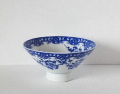 Bol (won) portelan japonez blue &amp;amp; white pictat manual inbante, cca. 1930 - marcaj Nippon Tokusei, Noritake Japonia foto