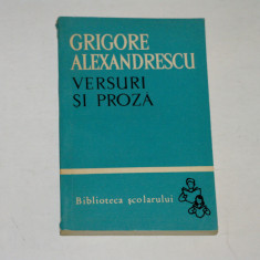 Versuri si proza - Grigore Alexandrescu - Biblioteca scolarului