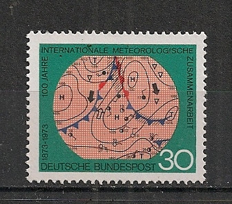 Germania.1973 100 ani Organizatia Mondiala de Meteorologie MG.313 foto