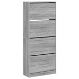 Cumpara ieftin Pantofar cu 4 sertare rabatabile, gri sonoma, 80x34x187,5 cm