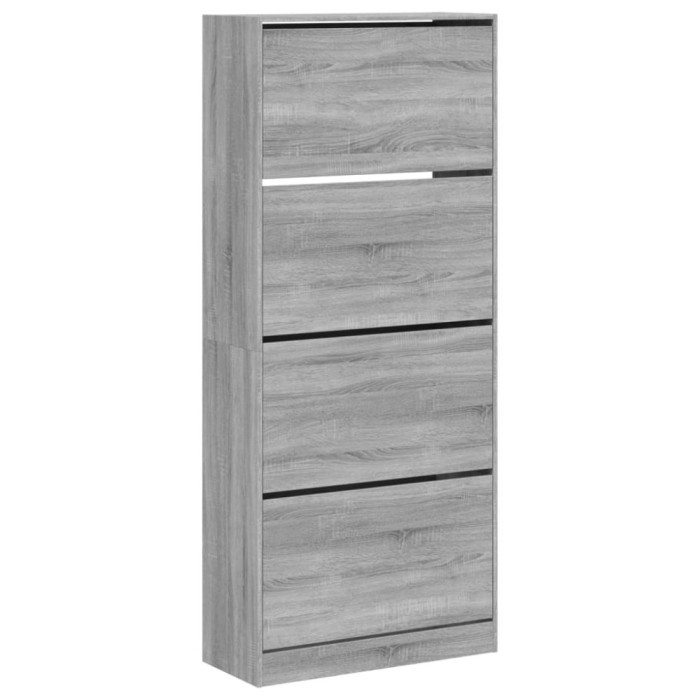 Pantofar cu 4 sertare rabatabile, gri sonoma, 80x34x187,5 cm