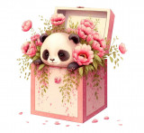 Cumpara ieftin Sticker decorativ Panda in cutie, Roz, 59 cm, 3512ST, Oem