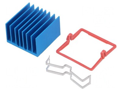 Radiator extrudat cu aripioare BGA albastru 27x27mm foto