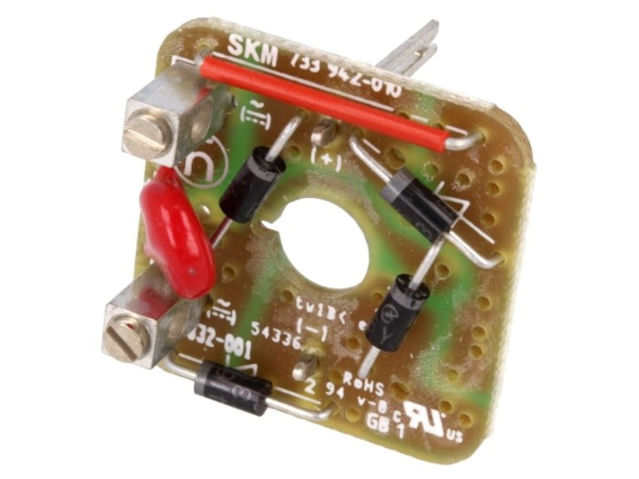 Conector insert cu varistor și punte redresoare