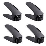 Cumpara ieftin Set 4 buc, Suport antiderapant si ajustabil pentru depozitare o pereche de incaltaminte, PP, 6x25.5x11/17 cm, Negru