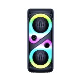 Boxa portabila cu doua difuzoare, rgb, 10W, MP3, USB, bluetooth, TF, slot microfon, karaoke, acumulator