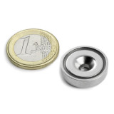 Magnet neodim oala &Oslash;20 mm, cu gaura ingropata, putere 8,9 kg