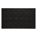 Covoraș Ușă Frotte, Negru, 75x45 cm, Cauciuc, Mesaj &quot;Welcome&quot;, Oem