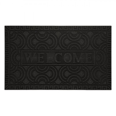 Covoraș Ușă Frotte, Negru, 75x45 cm, Cauciuc, Mesaj &amp;quot;Welcome&amp;quot; foto