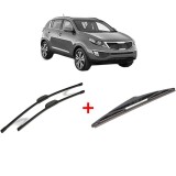 Cumpara ieftin Set 3 stergatoare KIA SPORTAGE III (SL) din 2010 - 2016, pentru parbriz si luneta fata si spate auto, Bosch Twin, din cauciuc siliconat rezistent, KIA