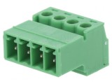 Regletă Conexiuni Deconectabilă 3,81mm 4 Piste Drept Mufă