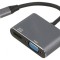 Adaptor USB C la HDMI/VGA 0,15m