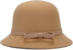 Palarie dama eleganta Ribbon bej