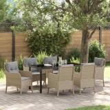 Cumpara ieftin Set de masă pentru grădină cu pernă 7 pcs Bej Rattan poli