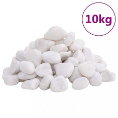 Pietricele lustruite, 10 kg, alb, 2-5 cm