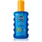 NIVEA SUN Protect &amp; Dry Touch spray transparent pentru bronzat SPF 30 200 ml