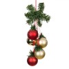 Ghirlandă Decorativă Crăciun, Model 6 Globuri, Culoare Auriu-Roșu, Dimensiune 38cm, Material Plastic, Oem