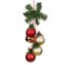 Ghirlandă Decorativă Crăciun, Model 6 Globuri, Culoare Auriu-Roșu, Dimensiune 38cm, Material Plastic