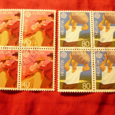 2 Blocuri -Serie Elvetia 1981 Europa CEPT ,Folclor.stampila speciala 4x2val.