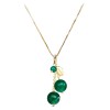 Colier Argint 925 placat aur cu agat verde smarald Cherry, Marak&amp;ograve;, 40-47cm, Made in Italy