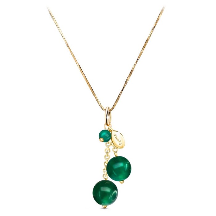 Colier Cherry cu pandantiv din agat verde smarald