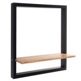 Raft din Lemn cu Cadru Metalic, 40x10x40cm, Natural, CMCLASS