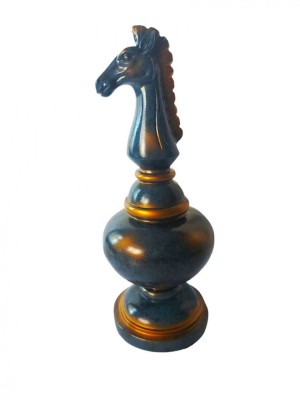 Statueta, Piesa de sah, Cal, Albastru, 30 cm, SR1653-2 foto