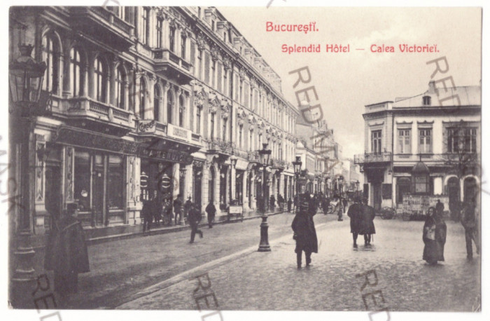 5402 - BUCURESTI, Victoriei Ave. street shops, Romania - old postcard - unused