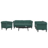 vidaXL Set de canapele, 3 piese, verde &icirc;nchis, catifea