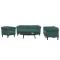 vidaXL Set de canapele, 3 piese, verde &icirc;nchis, catifea