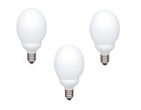 SET 3 becuri fluorescent Panasonic, soclu E27, putere 18W, forma oval, lumina alb rece, alimentare 220 - 240 V, &quot;EFG18E65HD-3&quot; (timbru verde 1.35 lei)