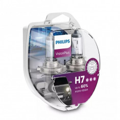Set 2 becuri auto cu halogen pentru far Philips Vision Plus +60% H7 12V 55W, 12972VPS2