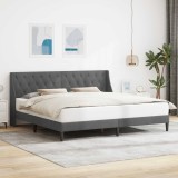 vidaXL Cadru de pat cu headboard Gri &icirc;nchis 180 x 200 cm Catifea 42027443