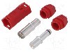 Conector alimentare DC, 500V, 1 pini, seria QS, {{Dimensiune pin}}. DONGGUAN QS ELECTRONIC TECH CO.,LTD - QS10H-F+M RED