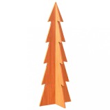 Brad de Craciun decorativ, maro ceruit, 112 cm, lemn pin masiv