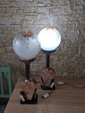 Vand pereche de lampi art deco deosebite H- 50 cm, diam abajur-15 cm
