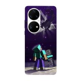 Husa compatibila cu Huawei Nova Y70 model Ender dragon Minecraft, Silicon, TPU, Viceversa, Transparent, Carcasa