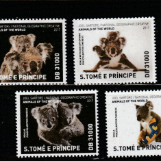 S. Tome e Principe 2017-Fauna,Koala,serie 4 val.dant.,MNH,MI.7498-7501